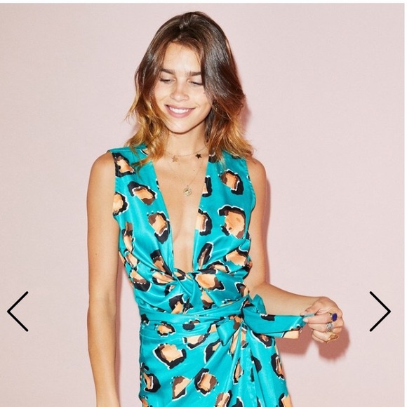 never fully dressed green leopard dress